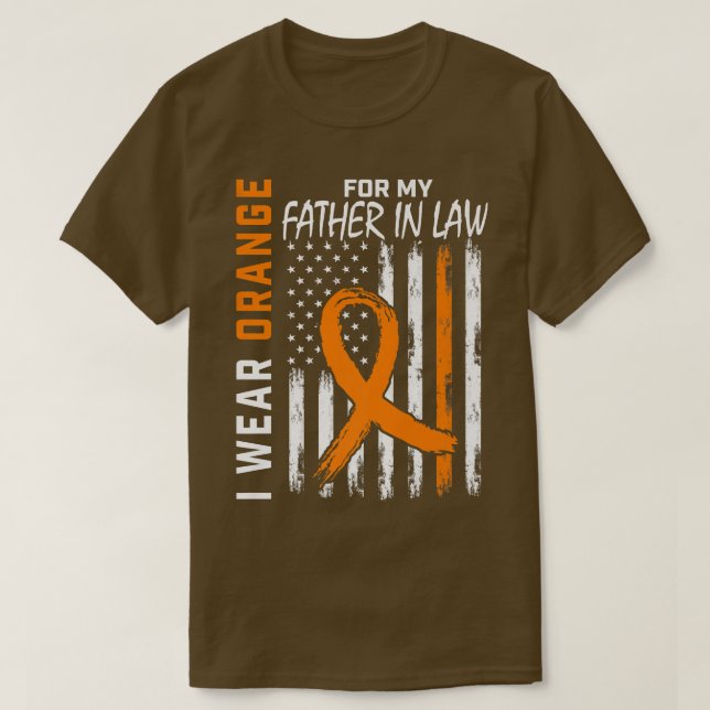 Camiseta Orange For My Father In Law Leukemia Awareness Fla (Diseño del anverso)