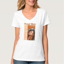 Camiseta Orange Modern Photo Proud Mom Graduation