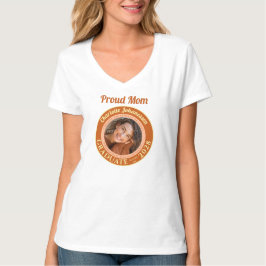 Camiseta Orange Modern Photo Proud Mom Graduation