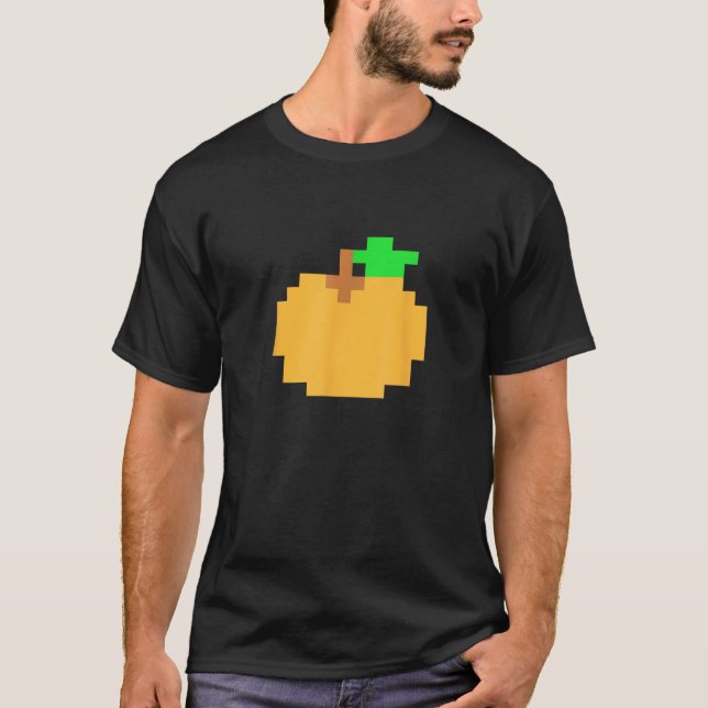 Camiseta Orange Pixel 8 bit Arcade Video Game Matching Cost (Anverso)