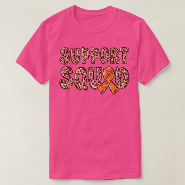 Camiseta Orange Ribbon Leopard Print Support Squad ADHD1118 (Diseño del anverso)