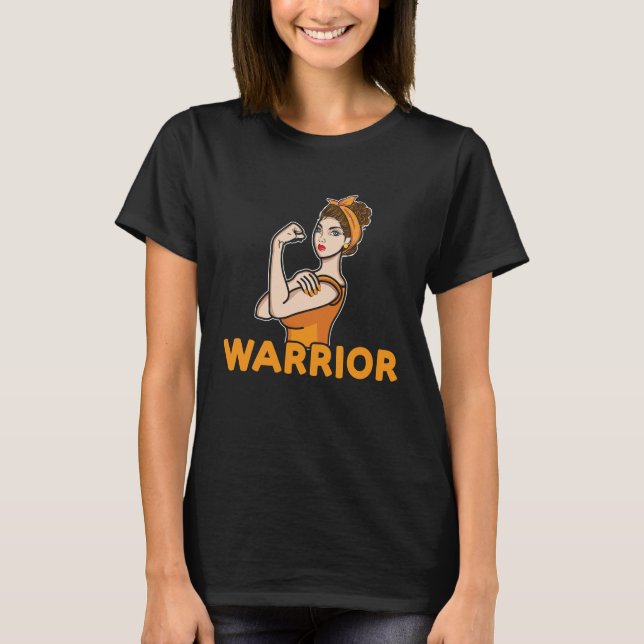Camiseta Orange Ribbon Warrior Multiple Sclerosis Awareness (Anverso)