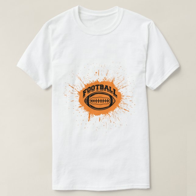 Camiseta Orange Splash American Football Art (Diseño del anverso)