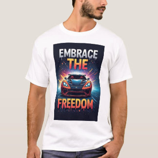 Camiseta 🏎️ Orange Sports Car Embrace Freedom Art