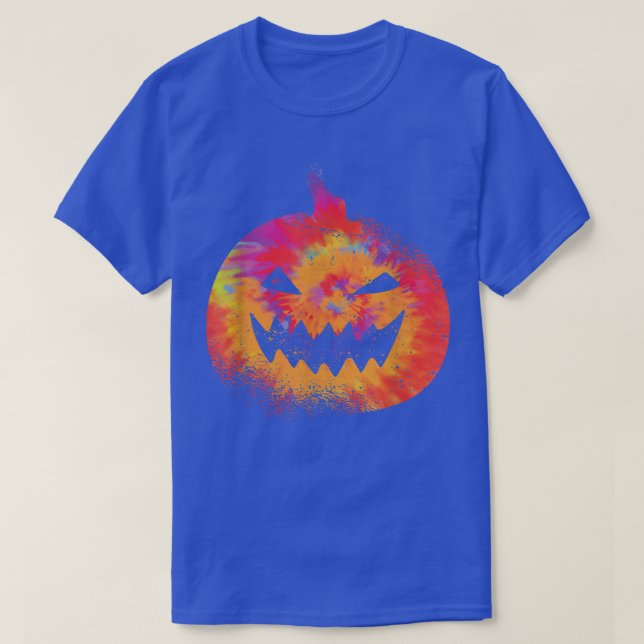 Camiseta Orange Tie Dye Pumpkin Face Jack O Lantern Hallowe (Diseño del anverso)
