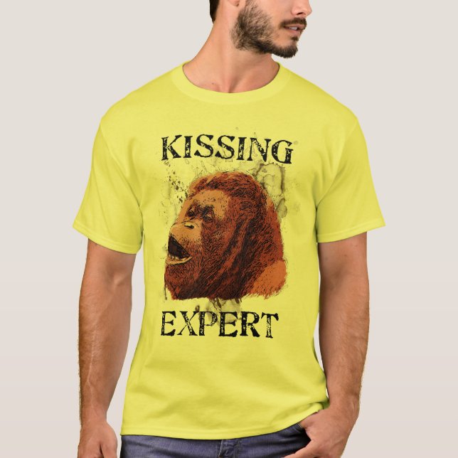 Camiseta Orangután que besa al experto (Anverso)