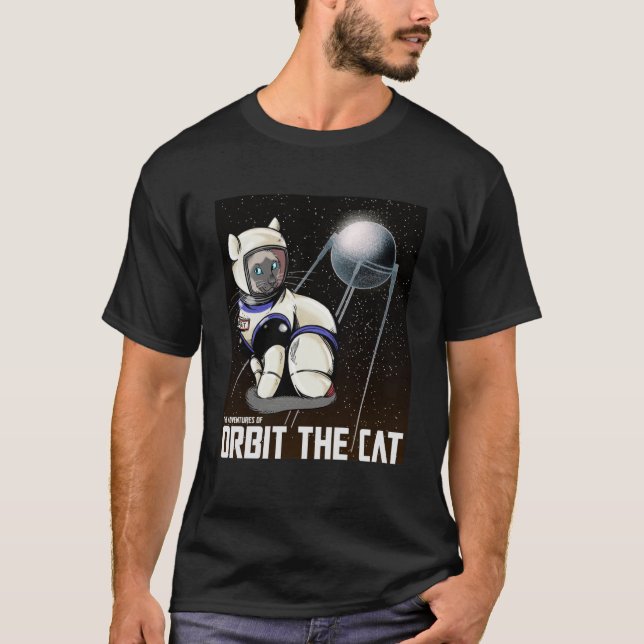 Camiseta Orbitar el retro del gato (Anverso)