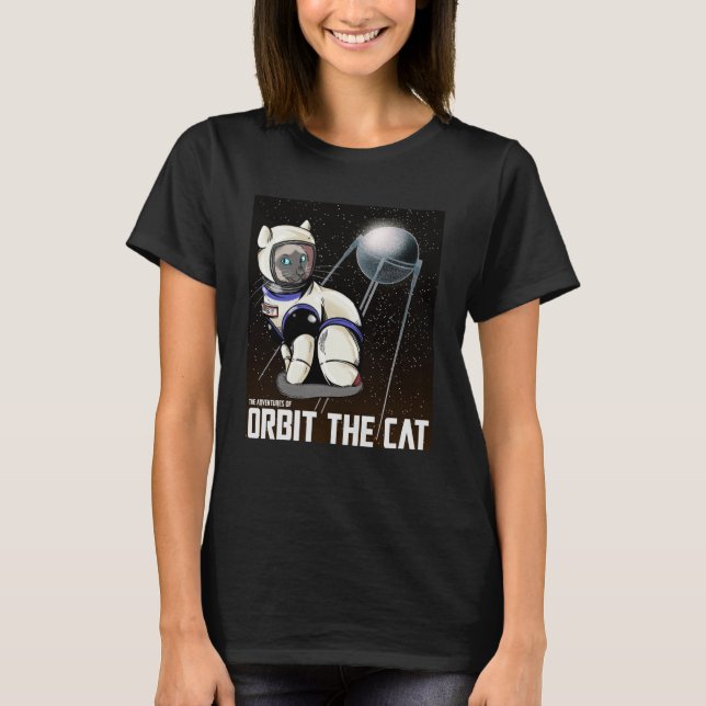 Camiseta Orbitar el retro del gato (Anverso)