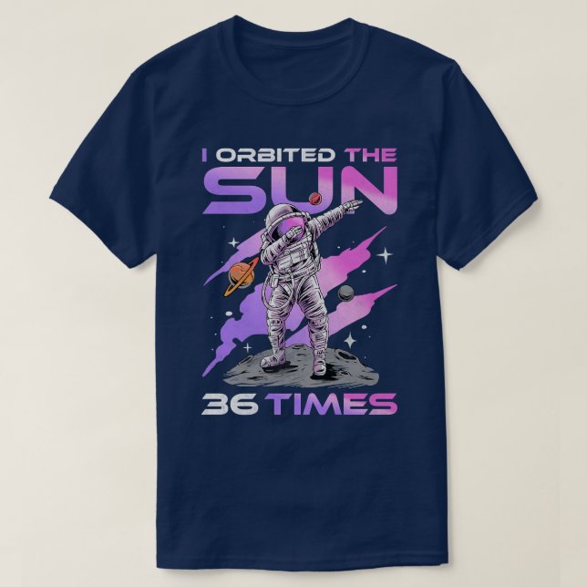 Camiseta Orbité El Sol 36 veces, Astronau De Cumpleaños 36 (Diseño del anverso)