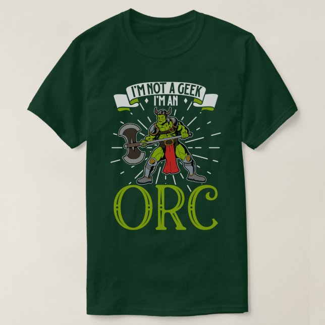 Camiseta Orc sin carácter geek D20 Roleplay (Diseño del anverso)