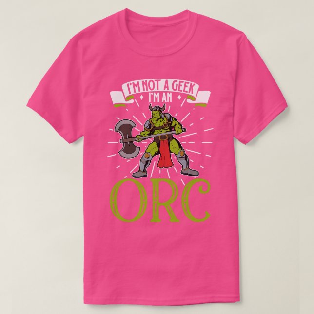 Camiseta Orc sin carácter geek D20 Roleplay (Diseño del anverso)