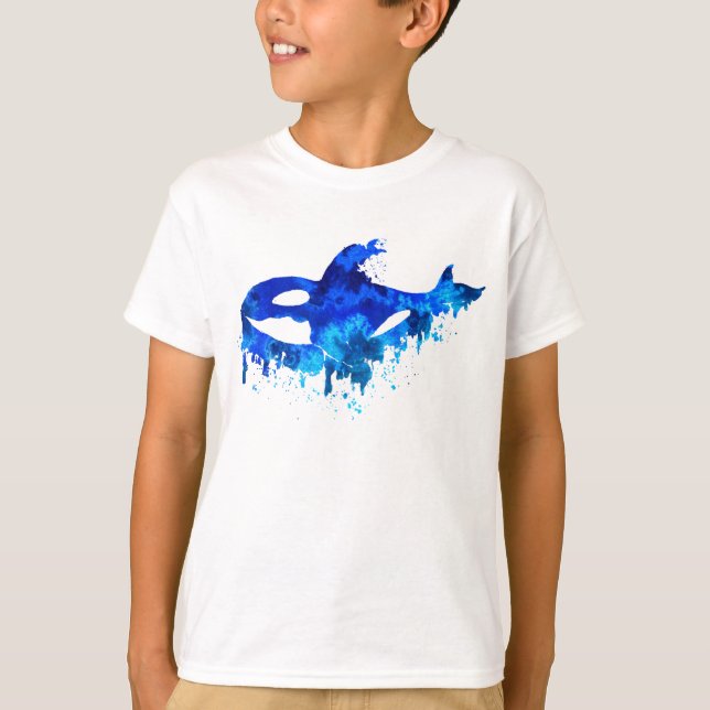 Camiseta Orca Azul Goteante (Anverso)