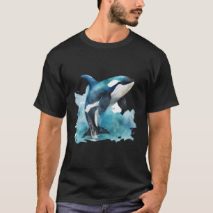 Camiseta Orca Ballena Acuarela Océano Esplash de Agua
