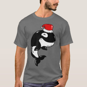 Camiseta Orca con Navidades divertidos de Santa Hat regalo 