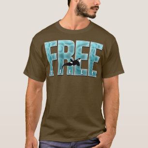 Camiseta Orca de ballena asesina de pez negro LIBRE salve e