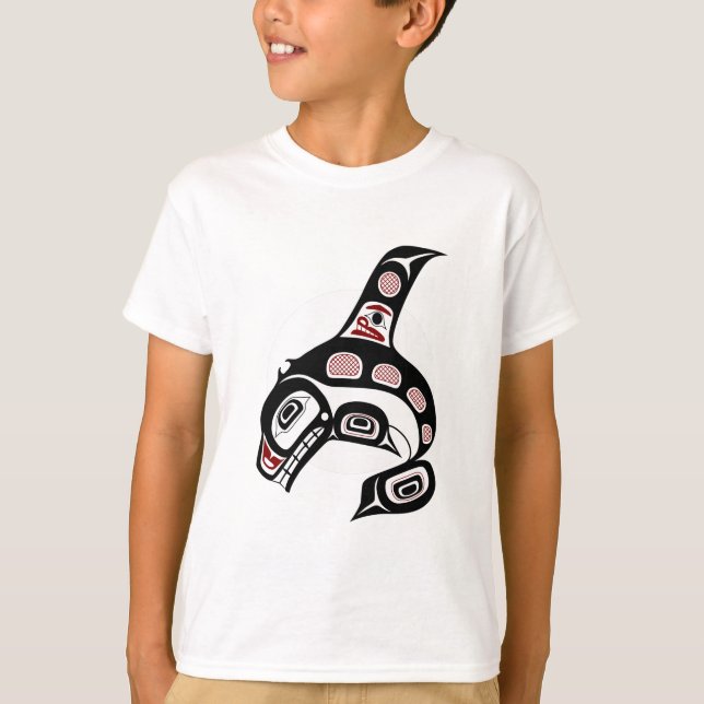Camiseta Orca del noroeste del arte del Haida de la Costa (Anverso)