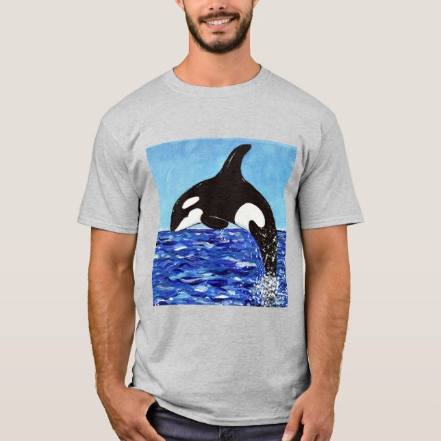 Camiseta Orca en la pintura azul (Anverso)
