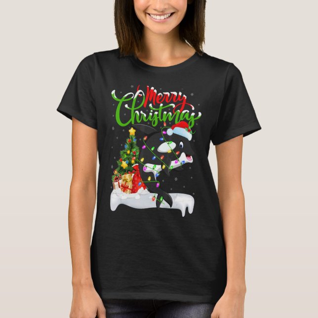 Camiseta Orca Fish Lover Xmas Decoraciones Santa Orca Chris (Anverso)