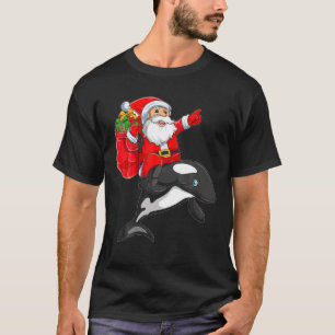 Camiseta Orca Fish Xmas Squad Funny Santa Riding Orca Chris