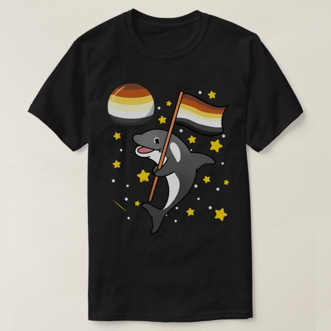 Camiseta Orca In Space Gay Bear Pride Pullover Hoodie  (Diseño del anverso)
