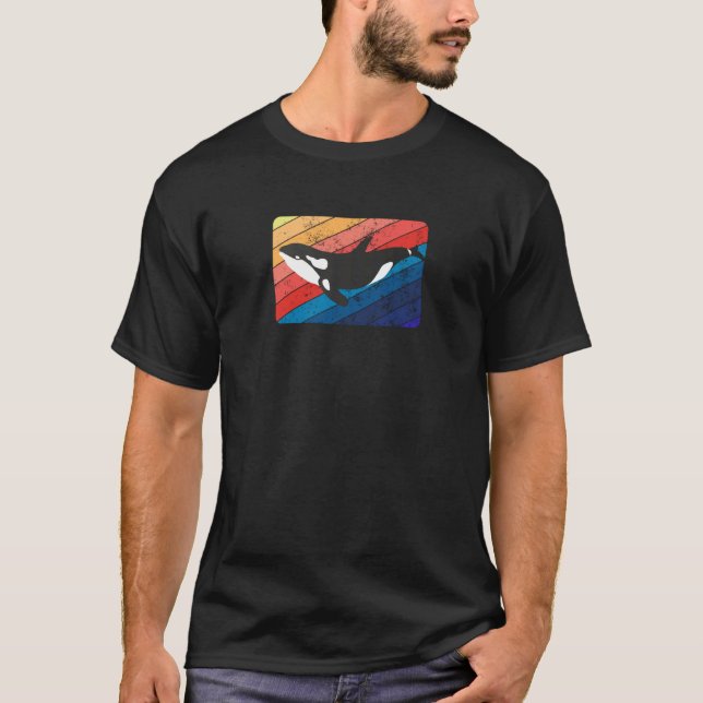 Camiseta Orca Killer Whale Retro Style Men Women Sea Ocean (Anverso)
