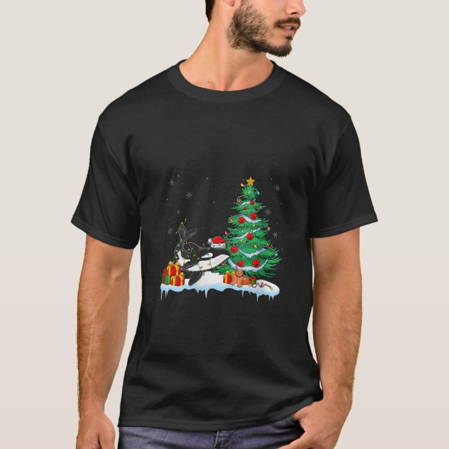 Camiseta Orca Lover Navidades Orca con Santa Hat Xmas L (Anverso)