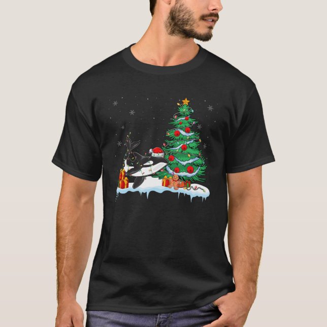 Camiseta Orca Lover Navidades Orca con Santa Hat Xmas L (Anverso)