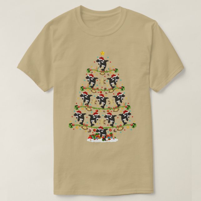 Camiseta Orca Lover Xmas Iluminando Árbol de Navidad de San (Diseño del anverso)
