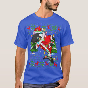 Camiseta Orca Lover Xmas Lights Ugly Santa Orca Christmas 