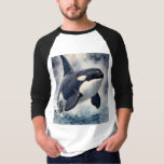 Camiseta Orca olas tormentosas<br><div class="desc">Una magnífica orca irrumpe en las olas en un día tormentoso</div>