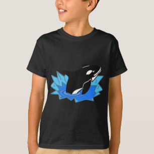 Camiseta Orca/orca del dibujo animado que salta del agua