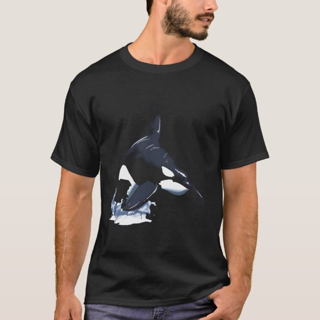 Camiseta Orca Salta Del Agua Por Ballena O (Anverso)