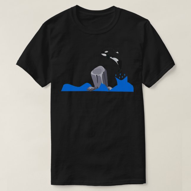 Camiseta Orca Saltando Sobre Una Ballena Asesina De Rock (Diseño del anverso)