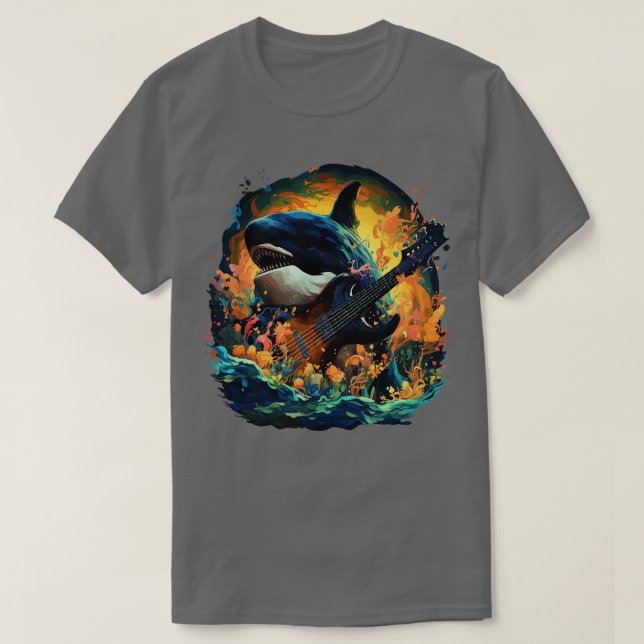 Camiseta Orca tocando guitarra (Diseño del anverso)