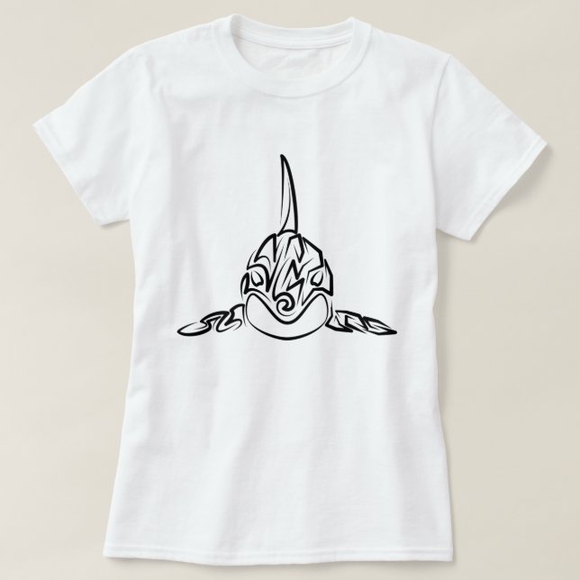 Camiseta Orca tribal negra y blanca (Diseño del anverso)