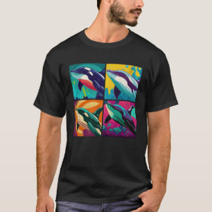 Camiseta Orca Whale Pop Ilustracion colorida Mujeres Animal