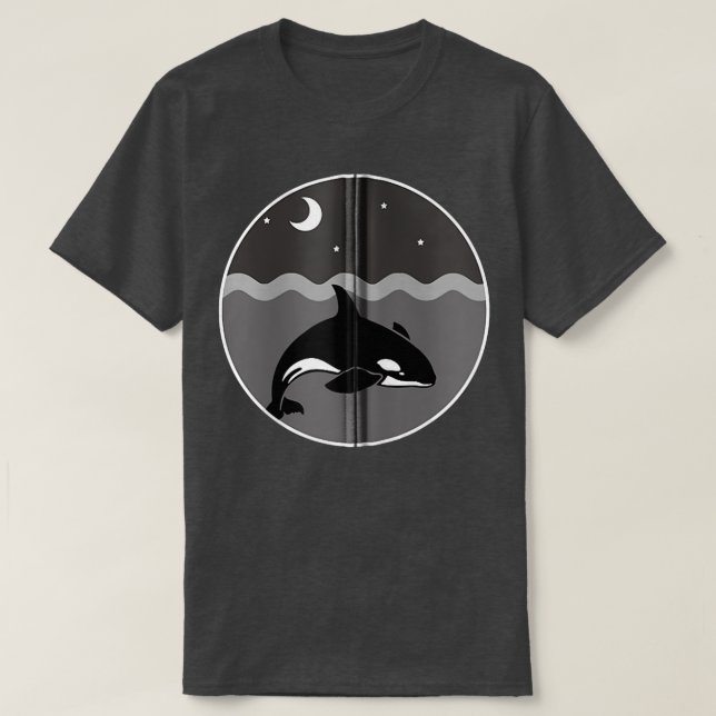 Camiseta Orca Whale With Night Moon Zip  (Diseño del anverso)