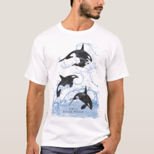 Camiseta Orcas de color blanco y negro increíbles