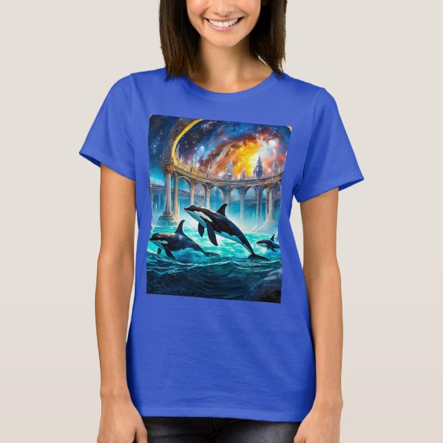 Camiseta Orcas en Galaxy Castle Design por Rich AMeN Gill (Anverso)