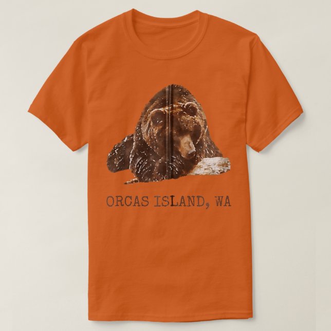 Camiseta Orcas Island Brown Grizzly Bear In Snow Washington (Diseño del anverso)