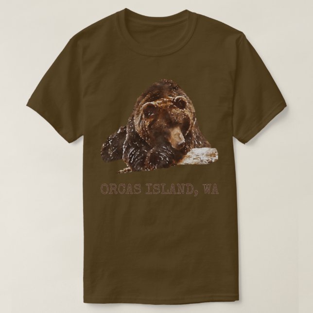 Camiseta Orcas Island Brown Grizzly Bear In Snow Washington (Diseño del anverso)