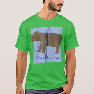 Camiseta Orcas Island Brown Origami Bear Abstract Geometric
