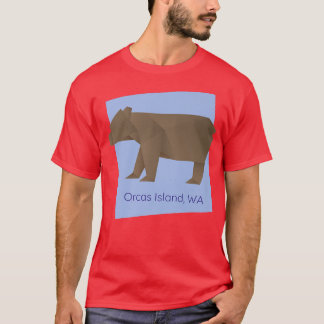Camiseta Orcas Island Brown Origami Bear Abstract Geometric