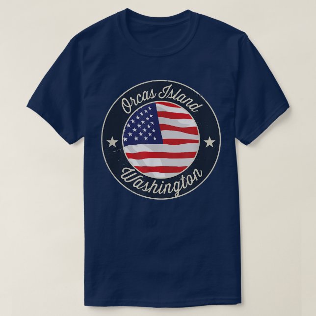 Camiseta Orcas Island - Patriotic Washington Souvenir T-Shi (Diseño del anverso)