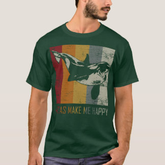 Camiseta Orcas Make Me Happy Animal Orca Killer Whale Pullo