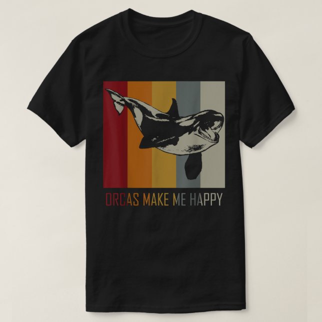Camiseta Orcas Make Me Happy Killer Whale  (Diseño del anverso)