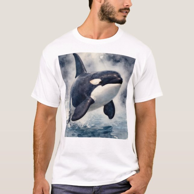 Camiseta Orcas olas tormentosas (Anverso)