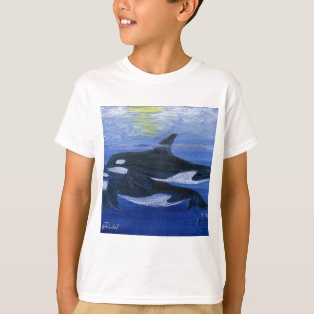 Camiseta Orcas que nadan (Anverso)