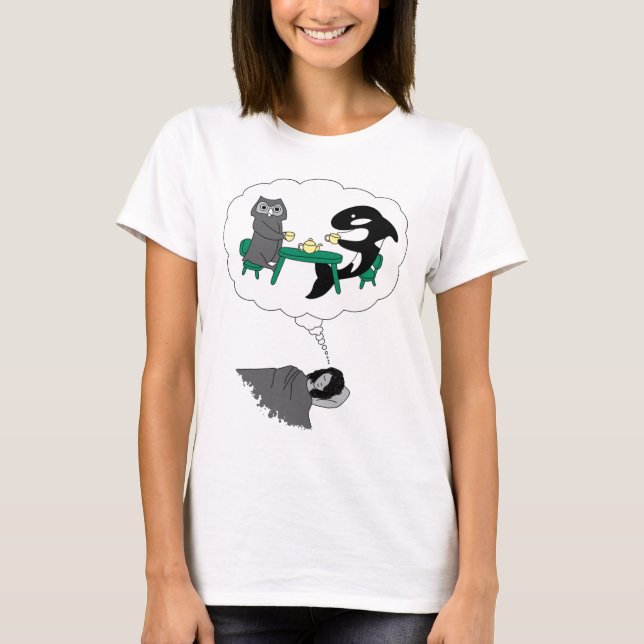 Camiseta Orcas y búhos (Anverso)