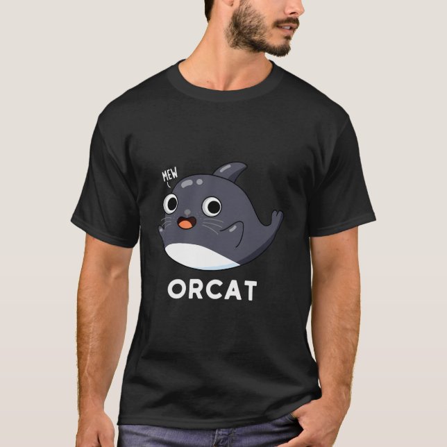 Camiseta Orcat Funny Cat Whale Pun (Anverso)